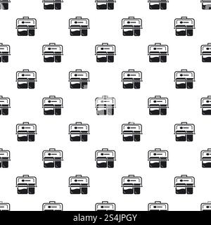 Meal lunch box pattern seamless vector repeat for any web design. Meal lunch box pattern seamless vector Stock Vector