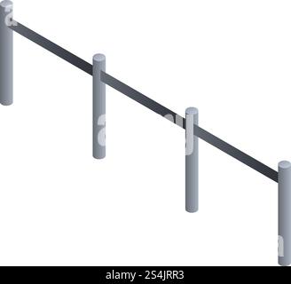 Supermarket barrier icon. Isometric of supermarket barrier vector icon for web design isolated on white background. Supermarket barrier icon, isometric style Stock Vector