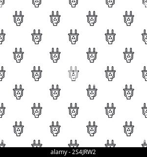 Eco saving plug pattern seamless vector repeat for any web design. Eco saving plug pattern seamless vector Stock Vector