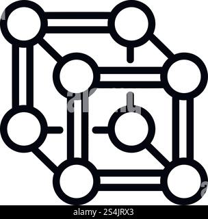 Chemical cube icon. Outline chemical cube vector icon for web design isolated on white background. Chemical cube icon, outline style Stock Vector