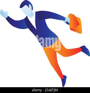 Man fly to work icon. Isometric of man fly to work vector icon for web design isolated on white background. Man fly to work icon, isometric style Stock Vector