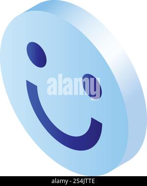 Smile icon. Isometric of smile vector icon for web design isolated on white background. Smile icon, isometric style Stock Vector