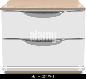 Bedroom nightstand icon. Realistic illustration of bedroom nightstand vector icon for web design isolated on white background. Bedroom nightstand icon, realistic style Stock Vector