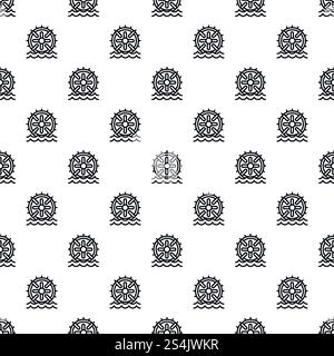 Water wheel energy pattern seamless vector repeat for any web design. Water wheel energy pattern seamless vector Stock Vector