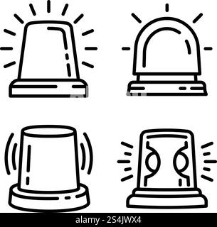 Flasher icon set. Outline set of flasher vector icons for web design isolated on white background. Flasher icon set, outline style Stock Vector