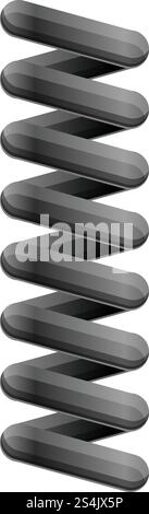Grey coil spring icon. Cartoon of grey coil spring vector icon for web design isolated on white background. Grey coil spring icon, cartoon style Stock Vector