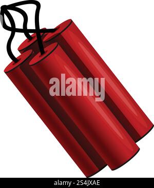 Dynamite icon. Cartoon of dynamite vector icon for web design isolated on white background. Dynamite icon, cartoon style Stock Vector