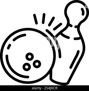 Strike shot icon. Outline strike shot vector icon for web design isolated on white background. Strike shot icon, outline style Stock Vector
