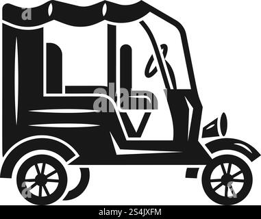 Taxi cab motorbike icon. Simple illustration of taxi cab motorbike vector icon for web design isolated on white background. Taxi cab motorbike icon, simple style Stock Vector