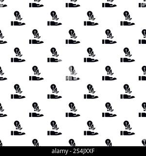 Eco bulb care hand pattern seamless vector repeat for any web design. Eco bulb care hand pattern seamless vector Stock Vector