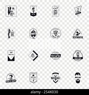November mens day logo set. Simple set of november mens day vector logo for web design. November mens day logo set, simple style Stock Vector