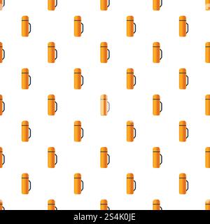 Tea thermos pattern seamless vector repeat for any web design. Tea thermos pattern seamless vector Stock Vector