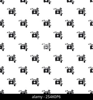 Homeless first aid kit pattern seamless vector repeat for any web design. Homeless first aid kit pattern seamless vector Stock Vector