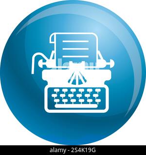 Antique typewriter icon. Simple illustration of antique typewriter vector icon for web design isolated on white background. Antique typewriter icon, simple style Stock Vector