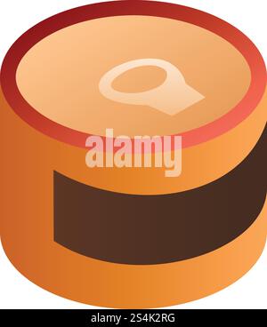 Brown tin can icon. Isometric of brown tin can vector icon for web design isolated on white background. Brown tin can icon, isometric style Stock Vector