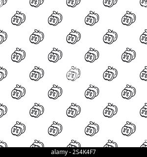 Apple pattern seamless vector repeat for any web design. Apple pattern seamless vector Stock Vector