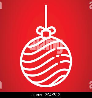 Xmas tree ball icon. Outline Xmas tree ball vector icon for web design. Xmas tree ball icon, outline style Stock Vector