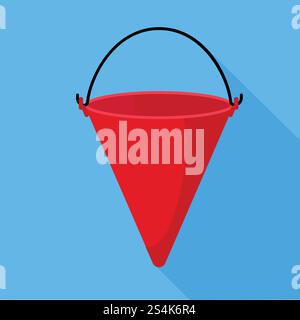 Fire bucket icon. Flat illustration of fire bucket vector icon for web design. Fire bucket icon, flat style Stock Vector