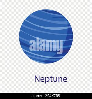 Neptune planet icon. Flat illustration of neptune planet vector icon  . Neptune planet icon, flat style Stock Vector