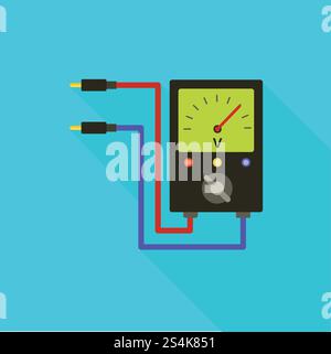 Volt meter icon. Flat illustration of volt meter vector icon for web design. Volt meter icon, flat style Stock Vector