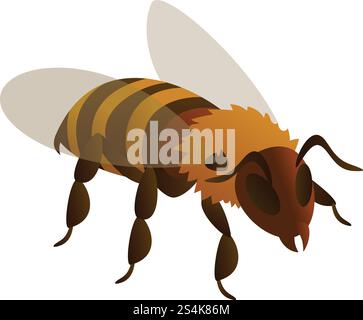 Bee icon. Isometric of bee vector icon for web design isolated on white background. Bee icon, isometric style Stock Vector