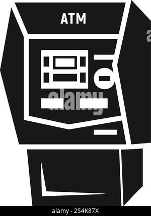 Bank atm icon. Simple illustration of bank atm vector icon for web design isolated on white background. Bank atm icon, simple style Stock Vector