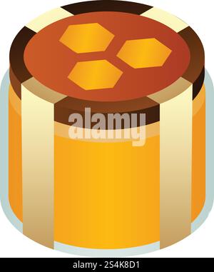 Honey jar icon. Isometric of honey jar vector icon for web design isolated on white background. Honey jar icon, isometric style Stock Vector