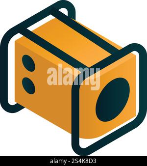 Electric motor generator icon. Isometric of electric motor generator vector icon for web design isolated on white background. Electric motor generator icon, isometric style Stock Vector