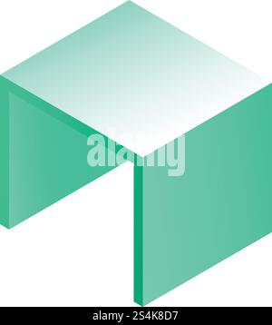 Square table icon. Isometric of square table vector icon for web design isolated on white background. Square table icon, isometric style Stock Vector