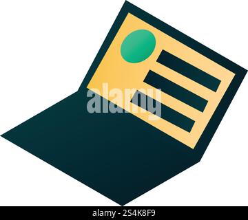 Open laptop icon. Isometric of open laptop vector icon for web design isolated on white background. Open laptop icon, isometric style Stock Vector