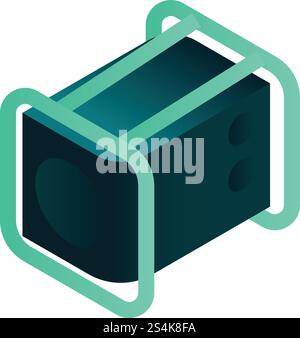 Power generator icon. Isometric of power generator vector icon for web design isolated on white background. Power generator icon, isometric style Stock Vector