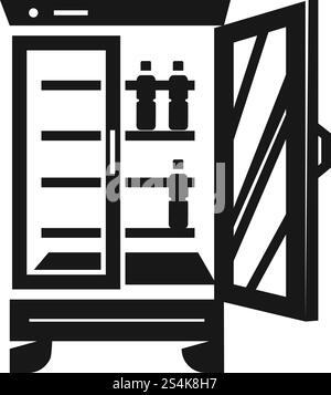 Beverage fridge icon. Simple illustration of beverage fridge vector icon for web design isolated on white background. Beverage fridge icon, simple style Stock Vector