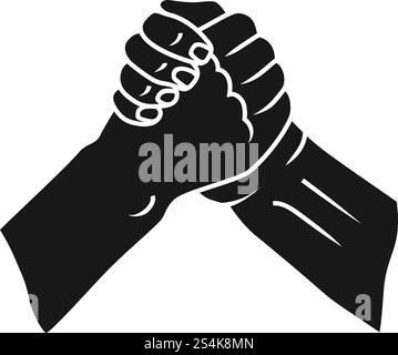 Brotherly handshake icon. Simple illustration of brotherly handshake vector icon for web design isolated on white background. Brotherly handshake icon, simple style Stock Vector