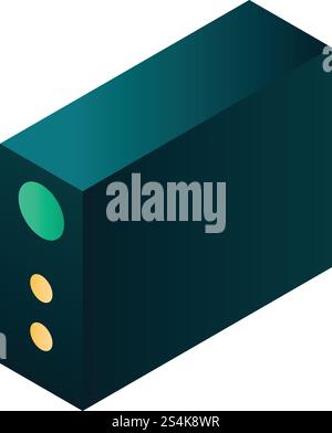 Uninterruptible power supply icon. Isometric of uninterruptible power supply vector icon for web design isolated on white background. Uninterruptible power supply icon, isometric style Stock Vector
