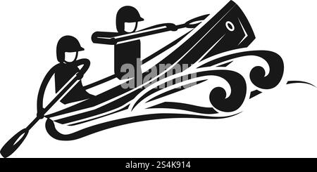 Raft descent icon. Simple illustration of raft descent vector icon for ...