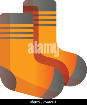 Ski socks icon. Cartoon of ski socks vector icon for web design isolated on white background. Ski socks icon, cartoon style Stock Vector