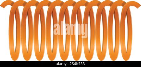 Orange cable wire icon. Cartoon of orange cable wire vector icon for web design isolated on white background. Orange cable wire icon, cartoon style Stock Vector