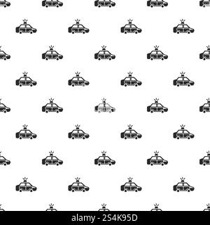 Police car pattern seamless vector repeat for any web design. Police car pattern seamless vector Stock Vector