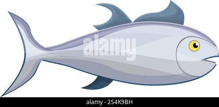 Tuna fish icon. Cartoon of tuna fish vector icon for web design isolated on white background. Tuna fish icon, cartoon style Stock Vector