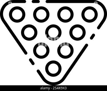 Bowling triangular form icon. Outline bowling triangular form vector icon for web design isolated on white background. Bowling triangular form icon, outline style Stock Vector