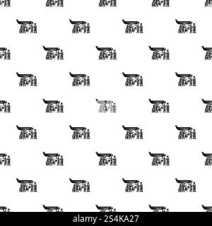 Migrant people on plane pattern seamless vector repeat for any web design. Migrant people on plane pattern seamless vector Stock Vector