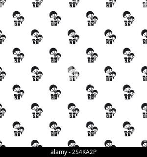 Donation parachute box pattern seamless vector repeat for any web design. Donation parachute box pattern seamless vector Stock Vector