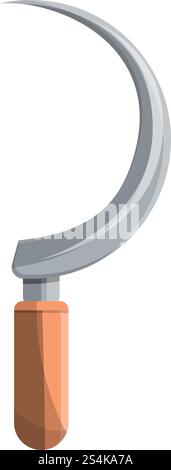 Sickle icon. Cartoon of sickle vector icon for web design isolated on white background. Sickle icon, cartoon style Stock Vector