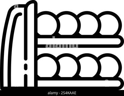 Bowling ball stand icon. Outline bowling ball stand vector icon for web design isolated on white background. Bowling ball stand icon, outline style Stock Vector
