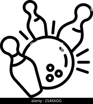 Bowling champion icon. Outline bowling champion vector icon for web design isolated on white background. Bowling champion icon, outline style Stock Vector