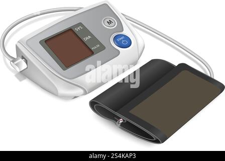 Electric phonendoscope icon. Realistic illustration of electric phonendoscope vector icon for web design isolated on white background. Electric phonendoscope icon, realistic style Stock Vector
