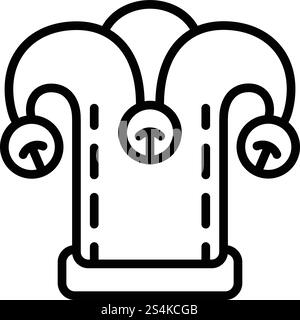 Joker hat icon. Outline joker hat vector icon for web design isolated on white background. Joker hat icon, outline style Stock Vector