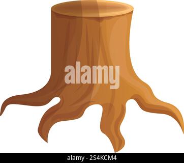 Ground tree stump icon. Cartoon of ground tree stump vector icon for web design isolated on white background. Ground tree stump icon, cartoon style Stock Vector