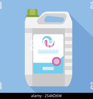 Wash canister liquid icon. Flat illustration of wash canister liquid vector icon for web design. Wash canister liquid icon, flat style Stock Vector