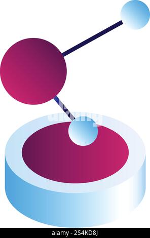 Molecule icon. Isometric of molecule vector icon for web design isolated on white background. Molecule icon, isometric style Stock Vector